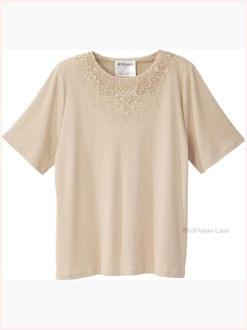 Open-Back Embellished Adaptive Top with Snaps, Relaxed Fit, Polyester Blend
